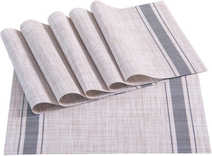 Placemats,Placemats for Dining Table,Heat-Resistant Placemats, Stain Resistant Washable PVC Table... | Amazon (US)