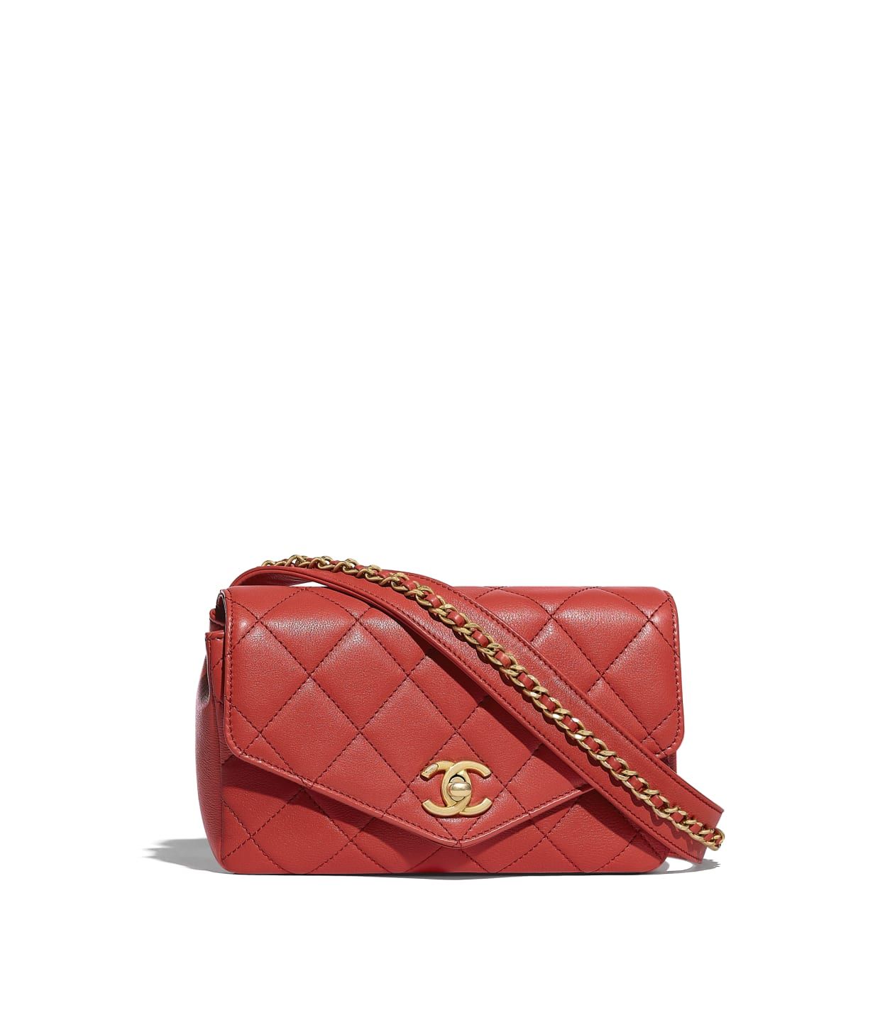 Calfskin & Gold-Tone Metal Red Waist Bag | CHANEL | Chanel, Inc. (US)