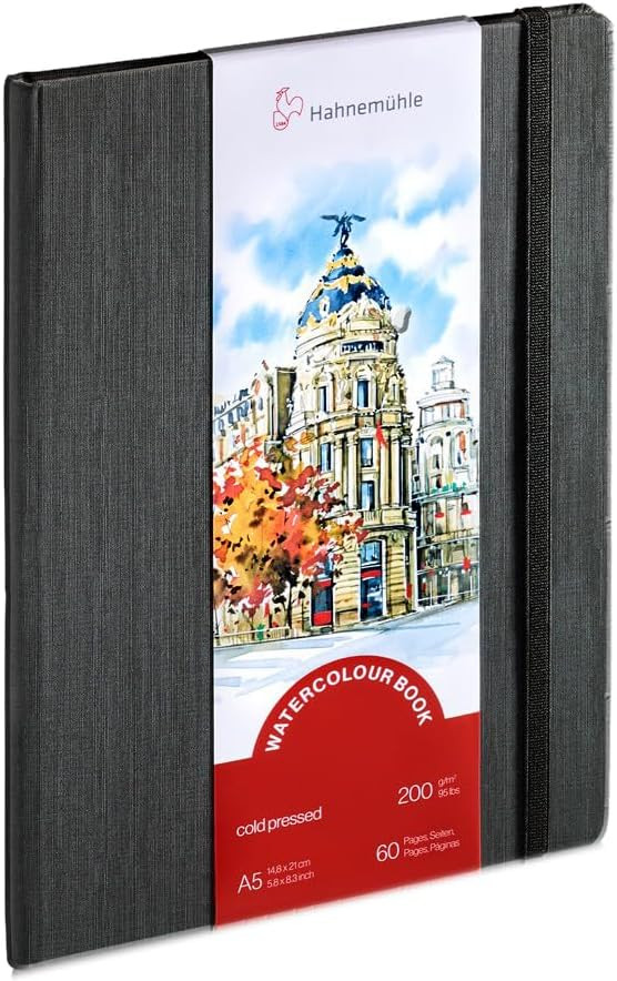 Hahnemühle Cahier d'aquarelle 200 g/m² grain fin, 30 feuilles, blanc naturel, format portrait A... | Amazon (FR)