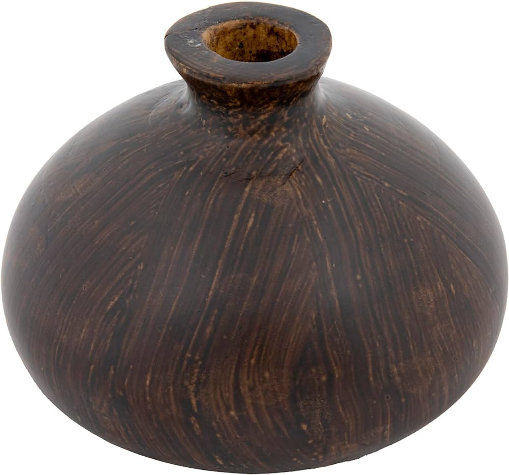 Creative Co-Op Decorative Paulownia Wood, Espresso Finish Vase | Amazon (US)