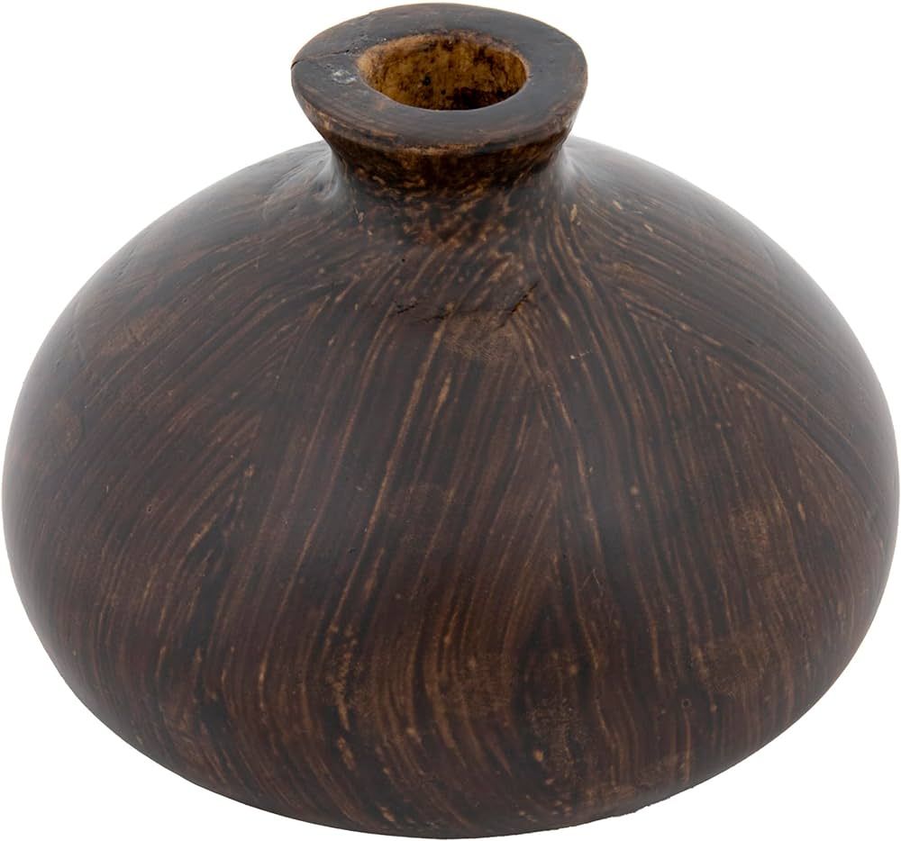 Creative Co-Op Decorative Paulownia Wood, Espresso Finish Vase | Amazon (US)