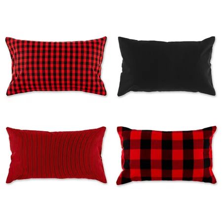 DII Asst Red/Black Pillow Cover 12x20 Set/4, 12x20 | Walmart (US)