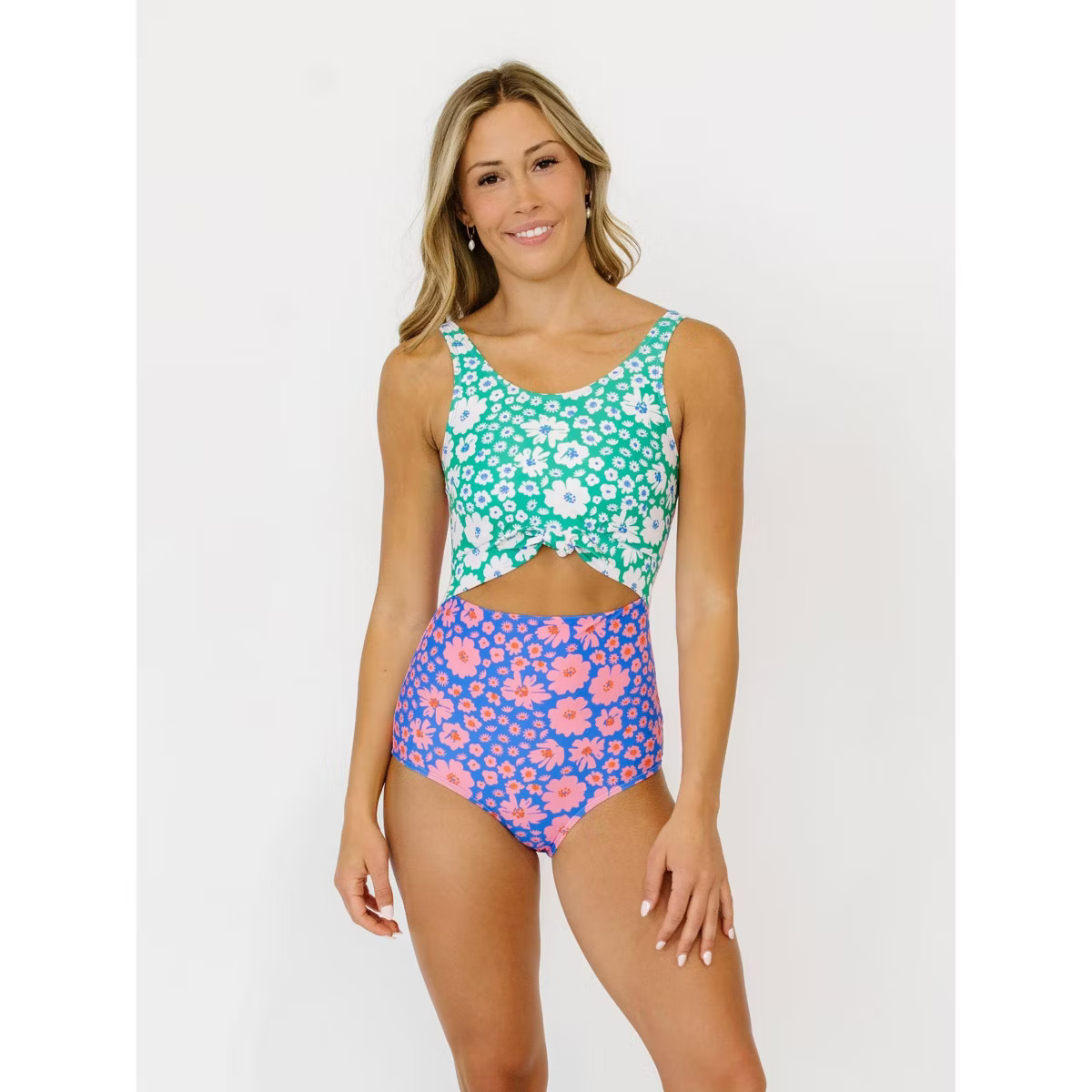 Scattered Floral Knotted One-Piece | Target