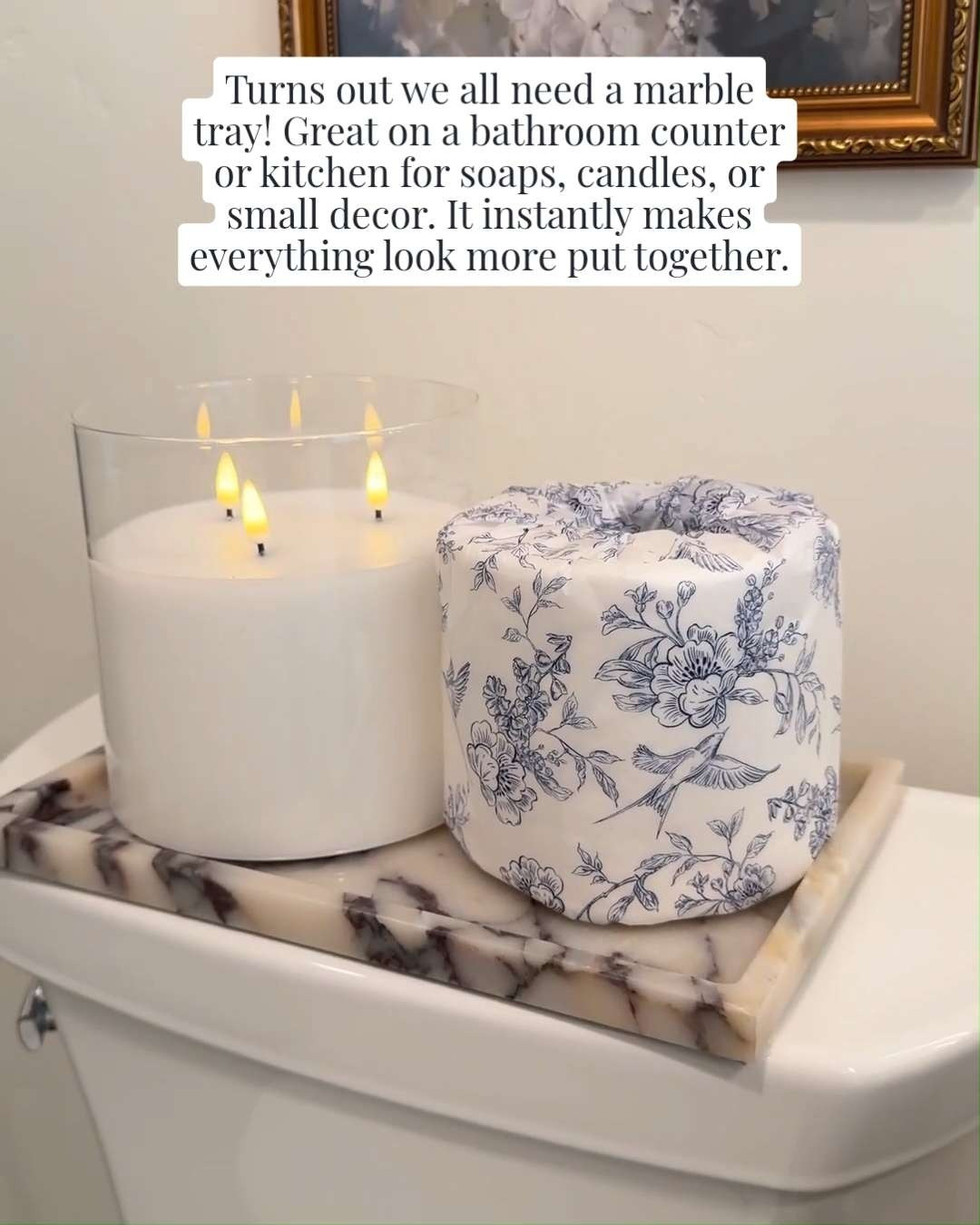 A marble tray in the bathroom instantly makes everyday items feel more styled. It keeps things contained, adds a little texture, and makes the space feel more intentional without doing much at all.

One of those small upgrades that makes a big difference. 

 #LTKmomlife #LTKvlog #LTKHome