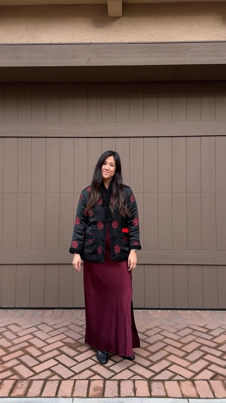 don’t forget to wear red for good luck tomorrow happy lunar new year all! 

maroon red slip maxi dress under a vintage custom made Taiwan jacket 

#LTKwedding #LTKMostLoved #LTKSeasonal