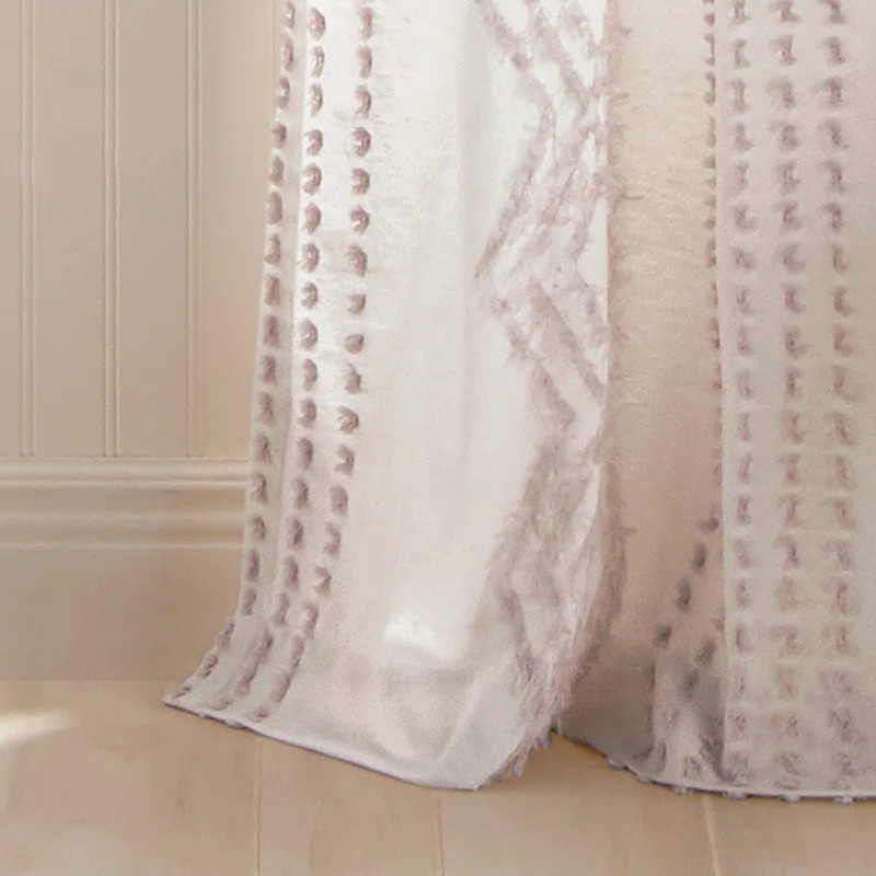 Rolf 100% Cotton Geometric Semi-Sheer Rod Pocket Single Curtain Panel | Wayfair North America