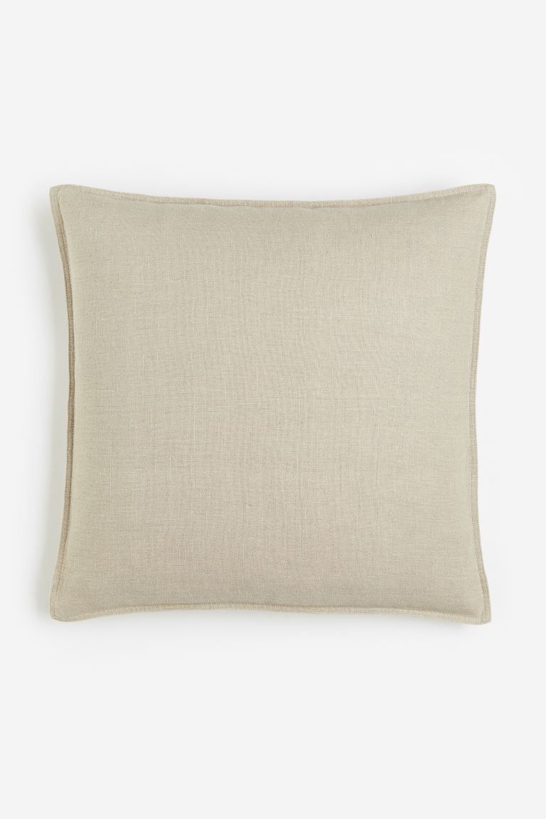 Linen Cushion Cover - Light beige - Home All | H&M US | H&M (US + CA)