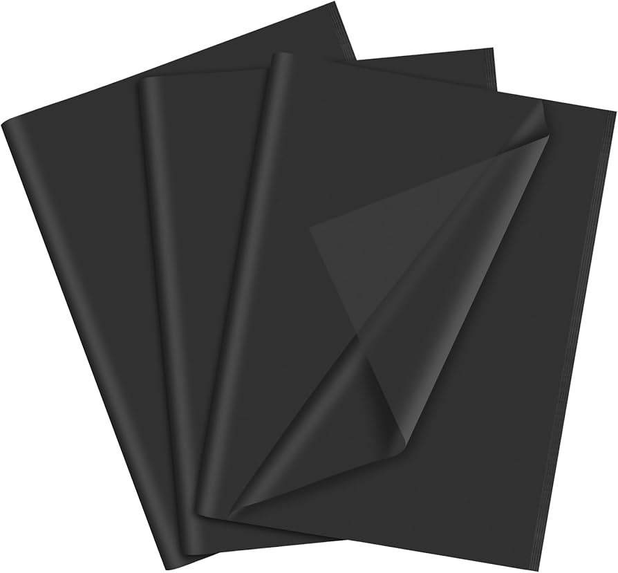 PLULON 60 Sheets Black Tissue Paper Bulks, Gift Wrap Tissue Paper Sheets for Packaging Birthday G... | Amazon (US)