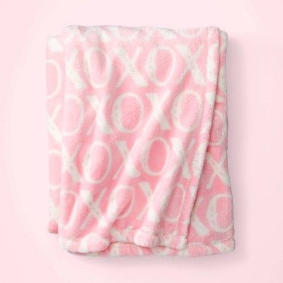 'XOXO' Plush Throw Blanket Pink - Spritz™ | Target