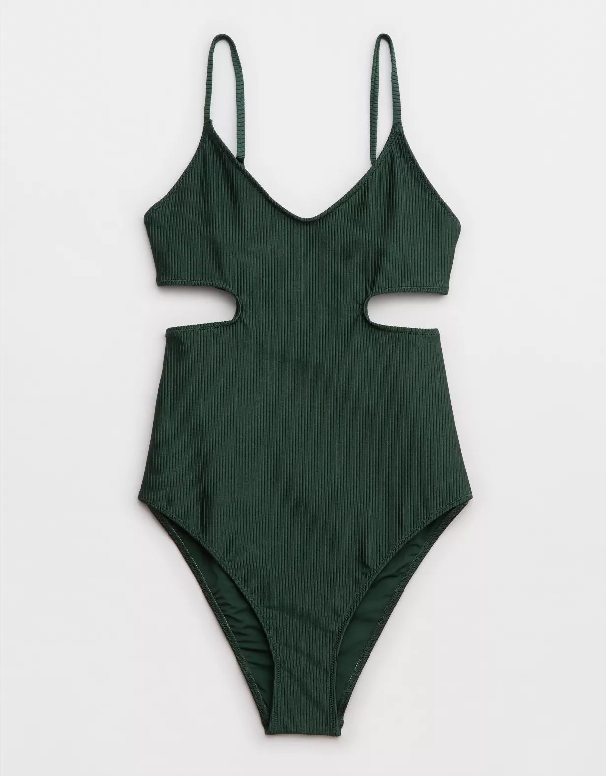 Aerie Shine Rib Voop Cheeky One Piece Swimsuit | Aerie