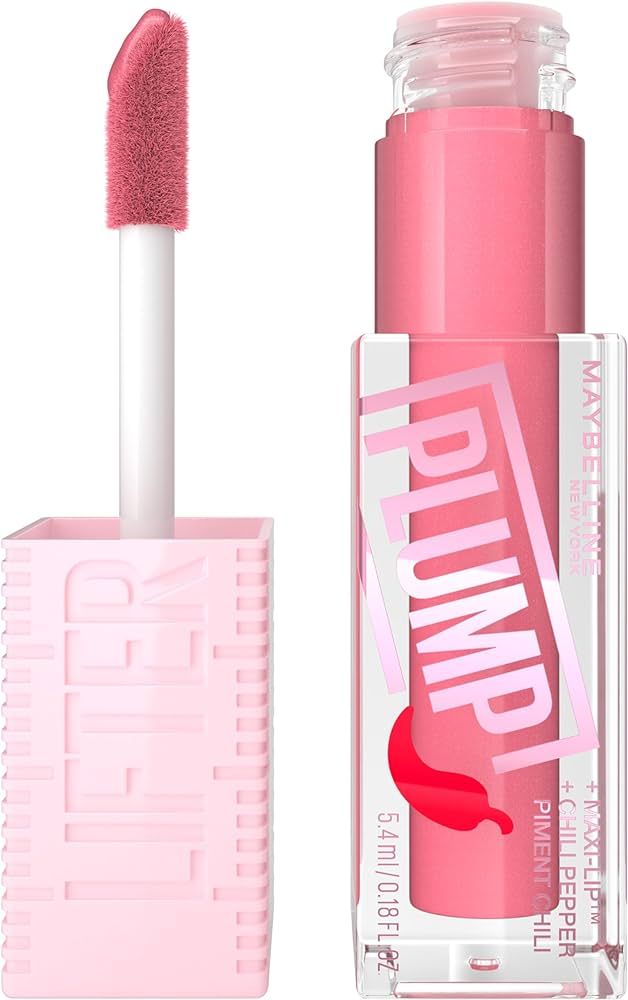 MAYBELLINE Lifter Gloss Lifter Plump, Plumping Lip Gloss with Chili Pepper and 5% Maxi-Lip, Blush... | Amazon (US)