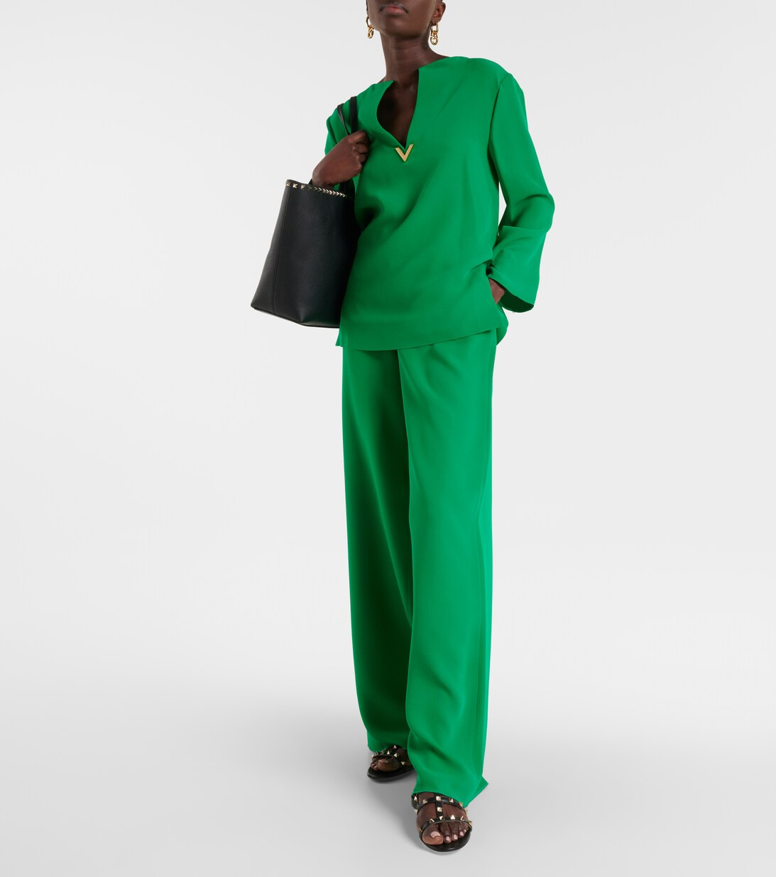 Rockstud leather slides | Mytheresa (INTL)