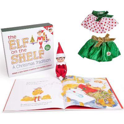 The Elf on the Shelf Girl Elf Gift Set with Party Dress Set (2 Pack) - Girl Character & Themed Storybook with Festive Holiday Dresses | Target