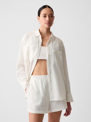 Crinkle Gauze Big Shirt | Gap (US)