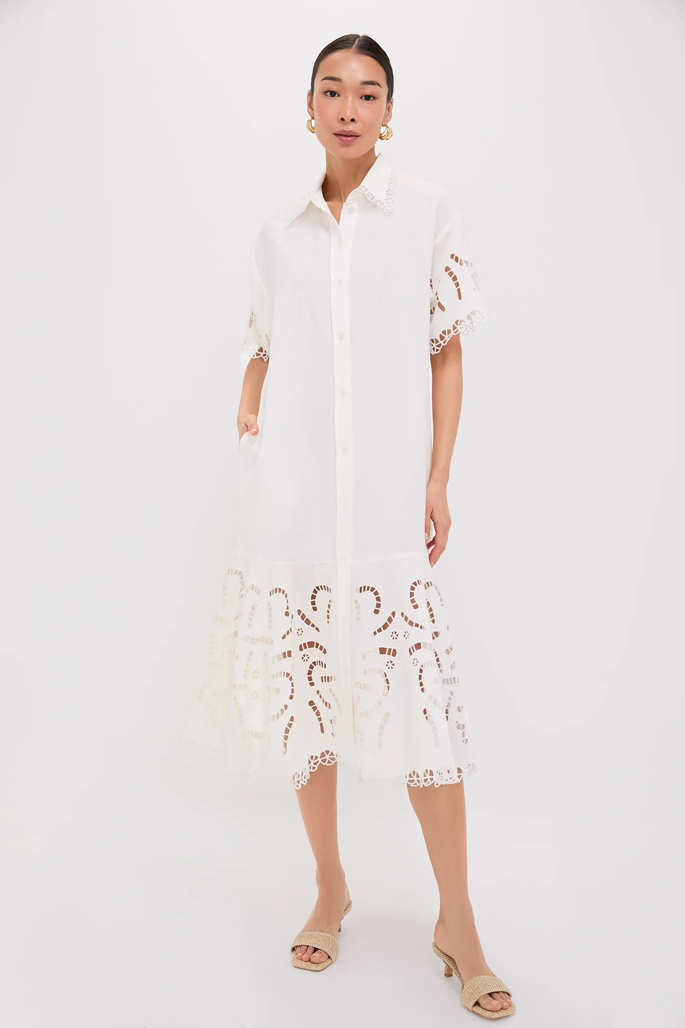 Pearl Marja Embroidery Shirt Dress | Tuckernuck (US)