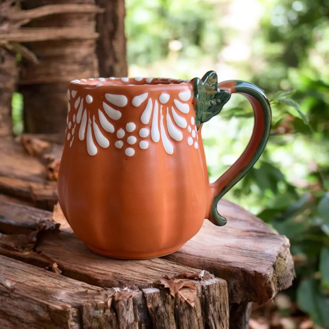 Pumpkin Talavera Mug – Handmade Mexican Ceramic Coffee Cup – Fall & Halloween Decor - Etsy | Etsy (US)