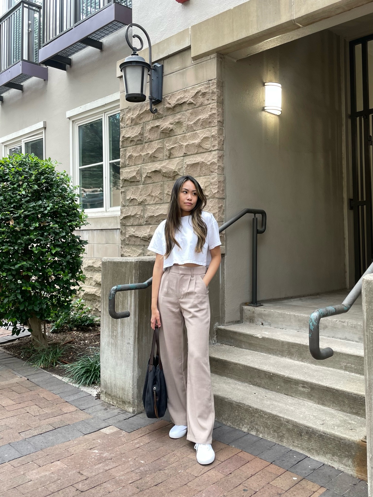 White cropped top, taupe wide leg pant, abercrombie style, white adidas sneakers, beige aesthetic, neutral style, minimal style 

#LTKunder100 #LTKstyletip #LTKSeasonal