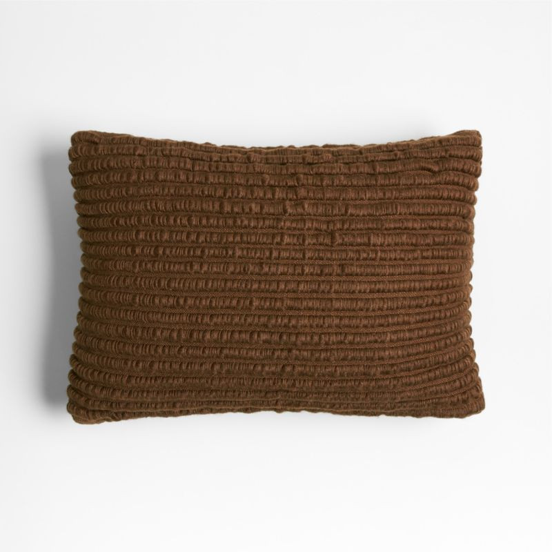 Textured 20"x13" Chocolate Brown Outdoor Lumbar Throw Pillow + Reviews | Crate & Barrel | Crate & Barrel