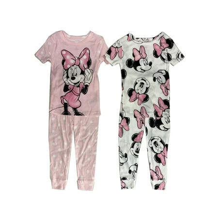 Toddler Girls' 4pc Snug Fit Cotton Minnie Mouse Pajama Set - Pink 4T | Walmart (US)