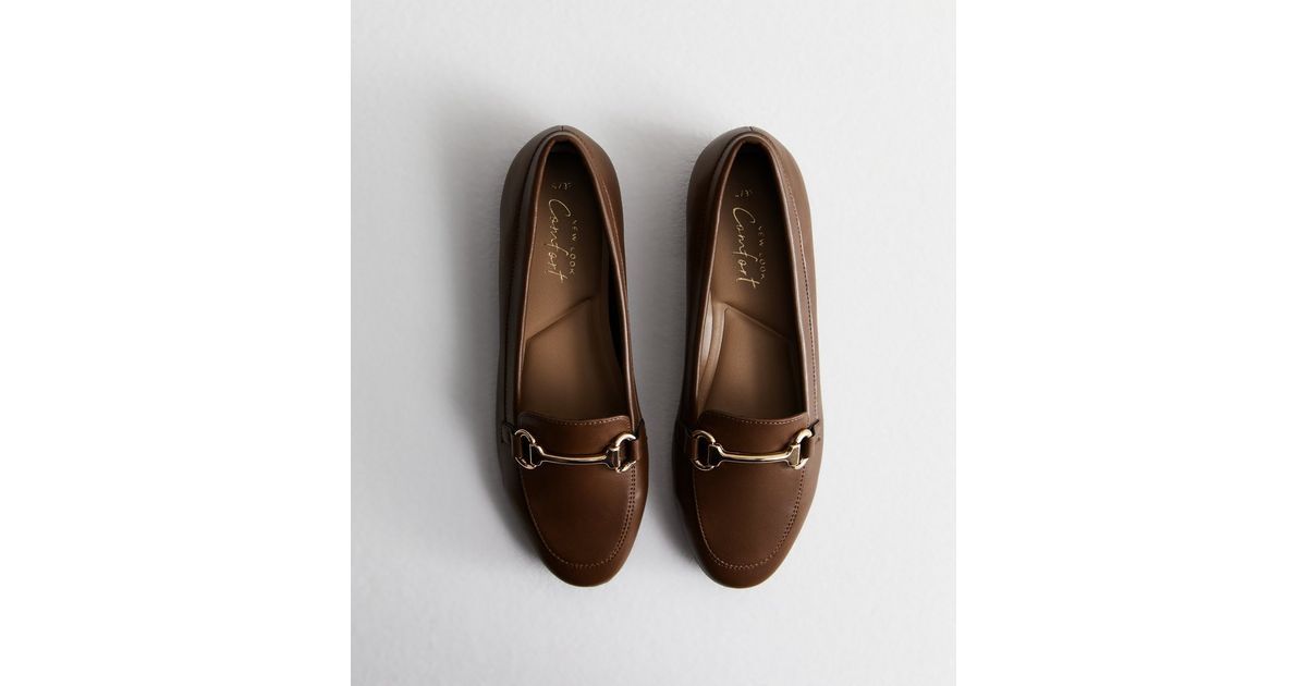 Brown Leather-Look Snaffle Trim Loafers | New Look | New Look (UK)
