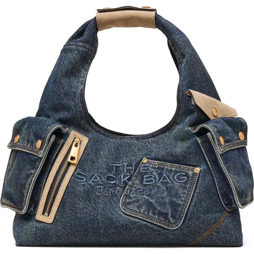 Marc Jacobs The Sack Denim Shoulder Bag in Dark Wash Indigo at Nordstrom | Nordstrom