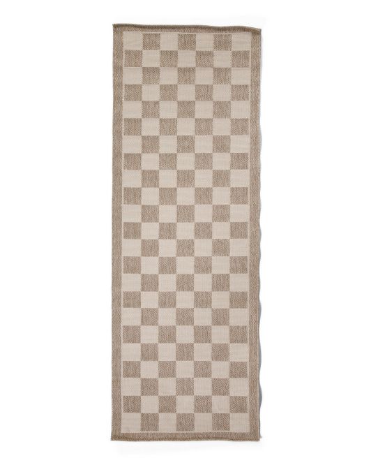Made In Turkey 2x8 Outdoor Checkered Rug | Marshalls