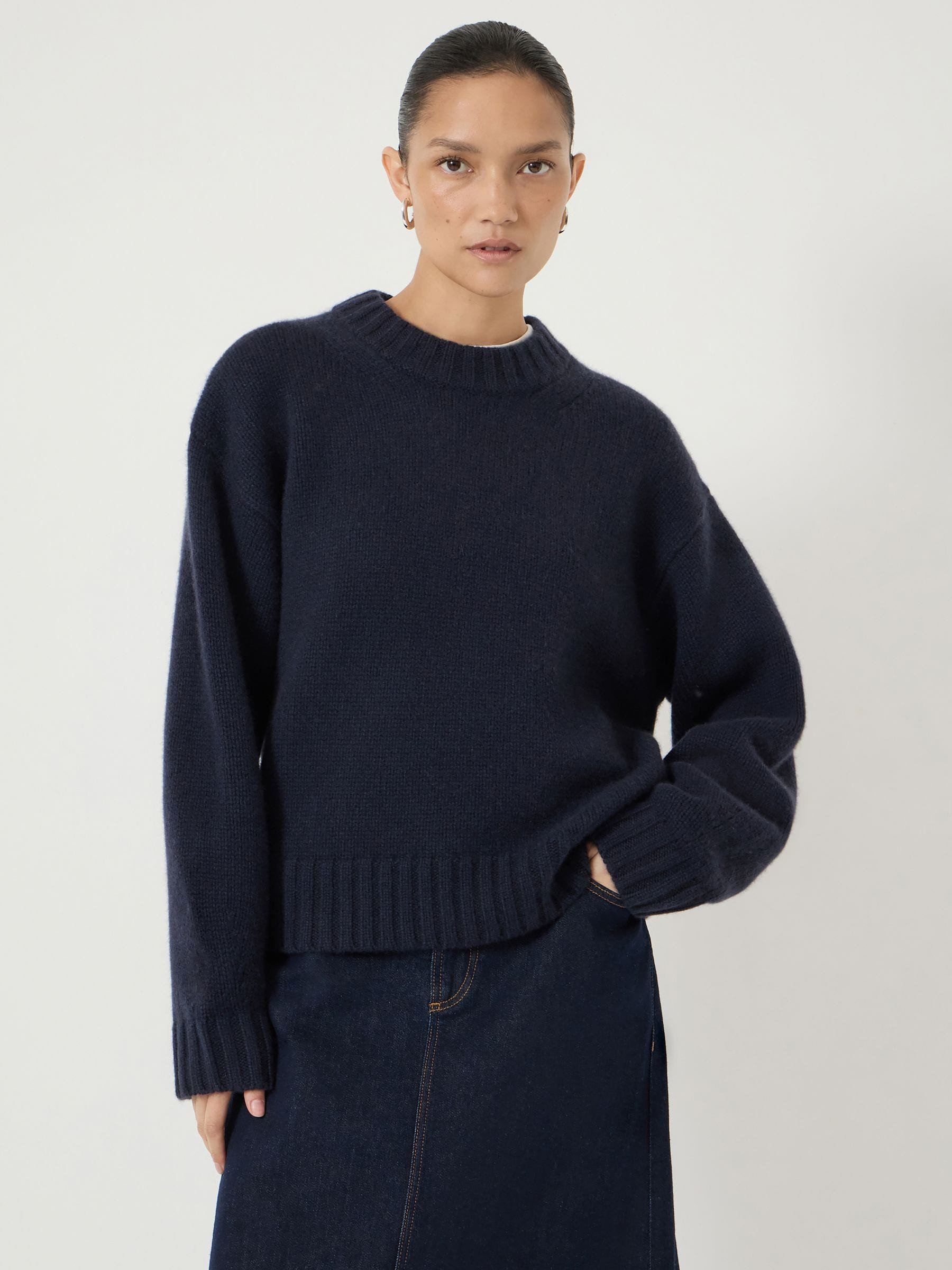 Hush Hush Blue Cora Relaxed Chunky Cashmere Crew Jumper | Next US