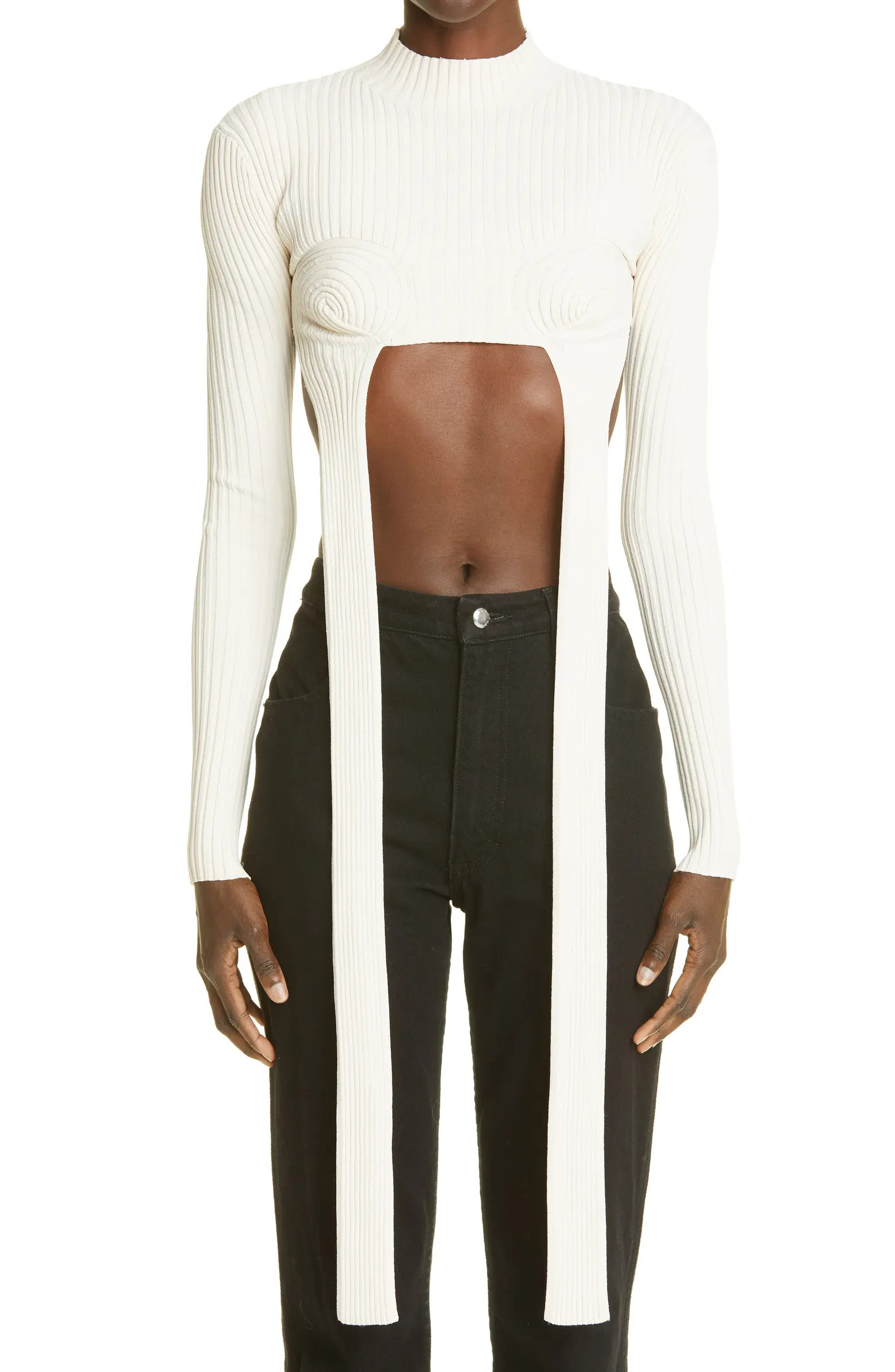 Dion Lee Spiral Rib Crop Sweater | Nordstrom | Nordstrom