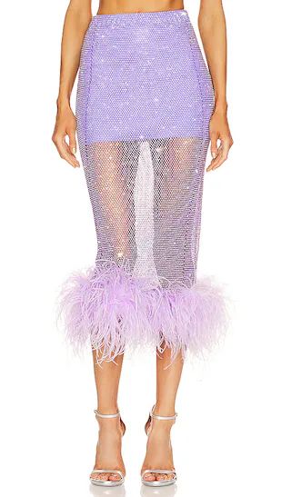 x REVOLVE Midi Feathers Skirt in Purple | Revolve Clothing (Global)