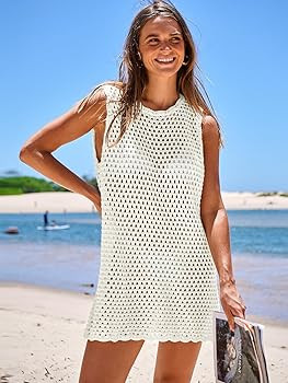 ANRABESS Womens Swimsuit Cover Up Sleeveless Knit 2025 Summer Outfits Swimwear Bathing Suit Cover... | Amazon (US)