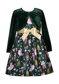 Bonnie Jean Girls 7-16 Nutcracker Dress With Cardigan | Belk