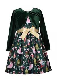 Bonnie Jean Girls 7-16 Nutcracker Dress With Cardigan | Belk