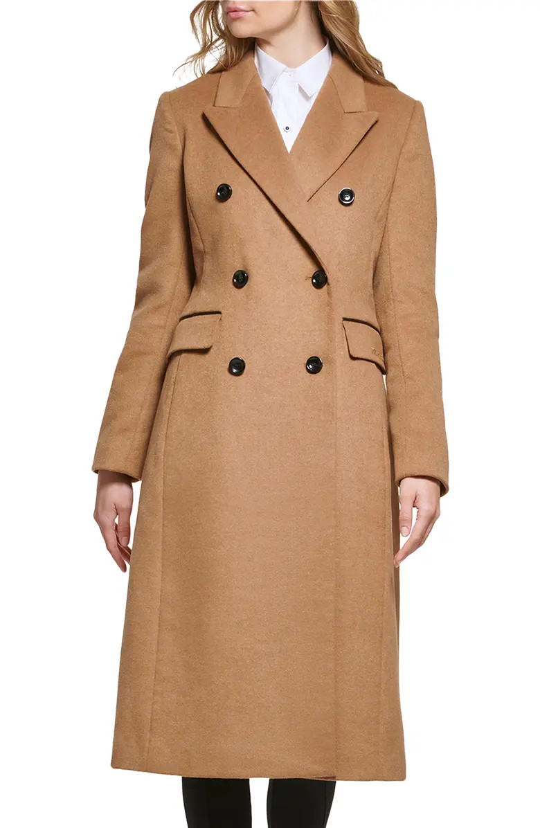 Karl Lagerfeld Paris Wool Blend Double Breasted Coat | Nordstrom | Nordstrom