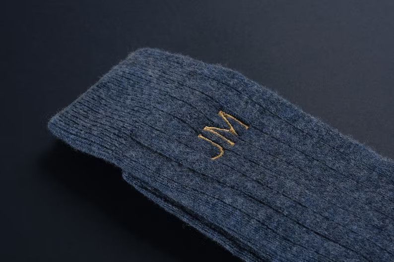 Personalised Monogram Wool socks, Winter Cashmere Socks, Father in Law Gift, Groomsman Socks, Cus... | Etsy (US)