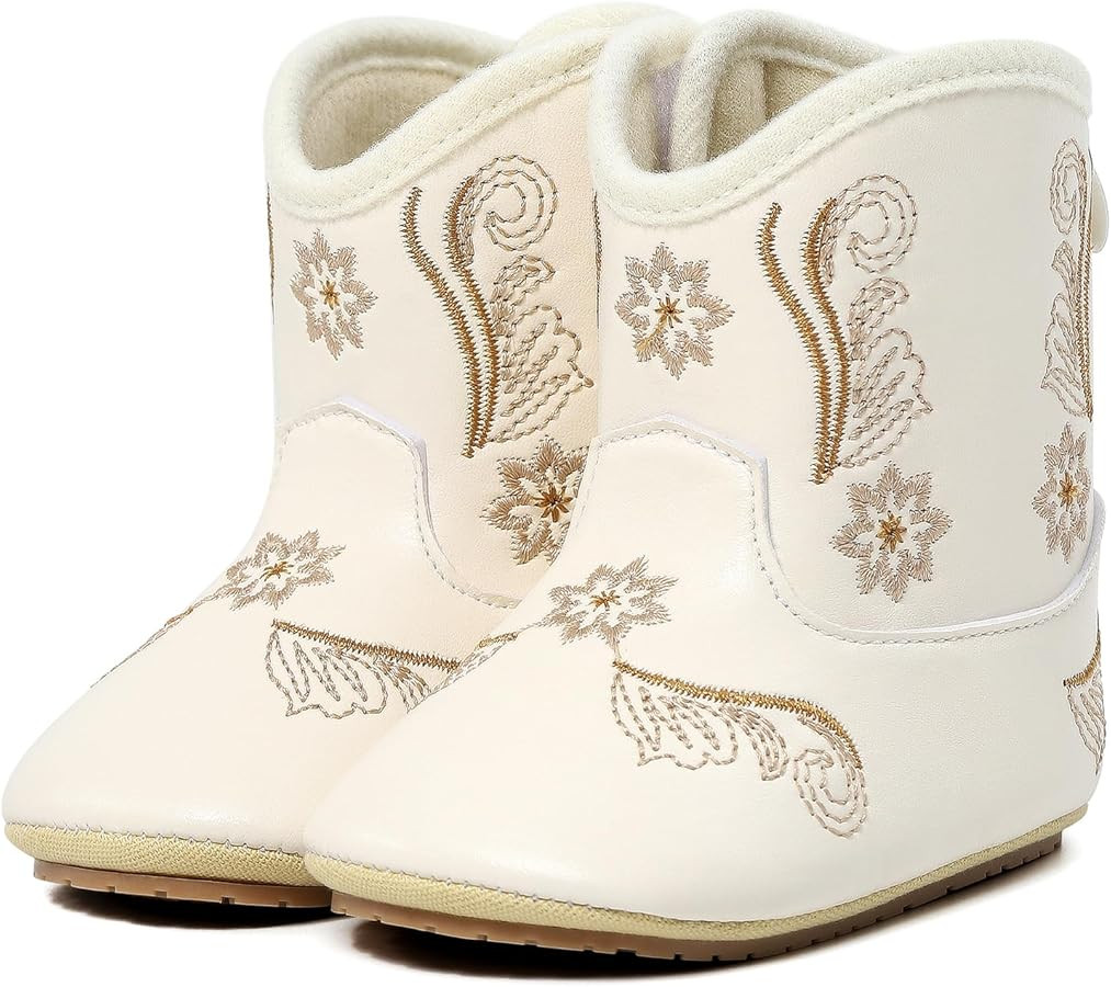 Infant Toddler Western Boots Cowgirl Cowboy Soft Rubber Sole Booties for Baby Girls Boys 3-18 Mon... | Amazon (US)