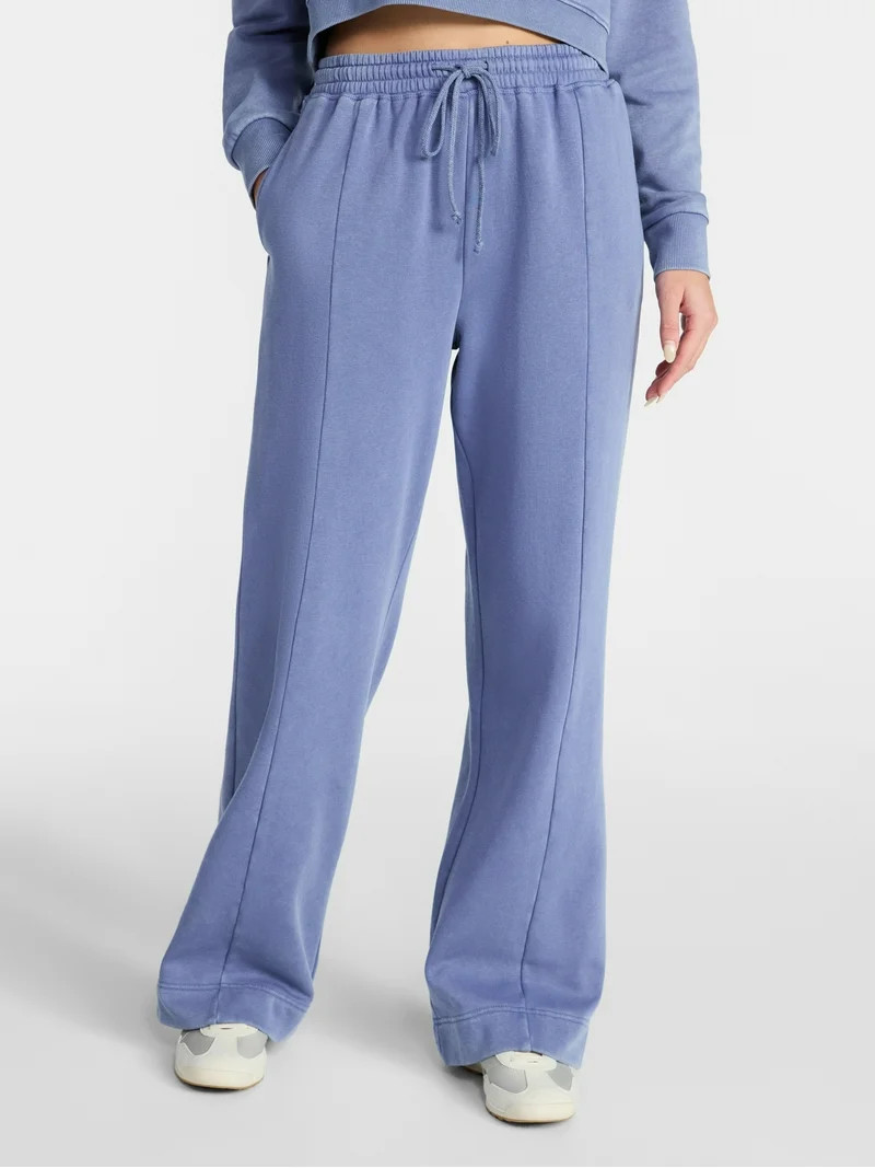 No Boundaries Mineral Wash Wide-Leg Sweatpants, 31'' Inseam, Women's XXS-XXL | Walmart (US)