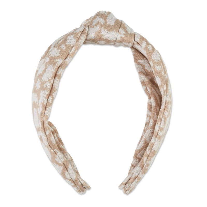 scunci Basic Knitted Headband - Tan White | Target