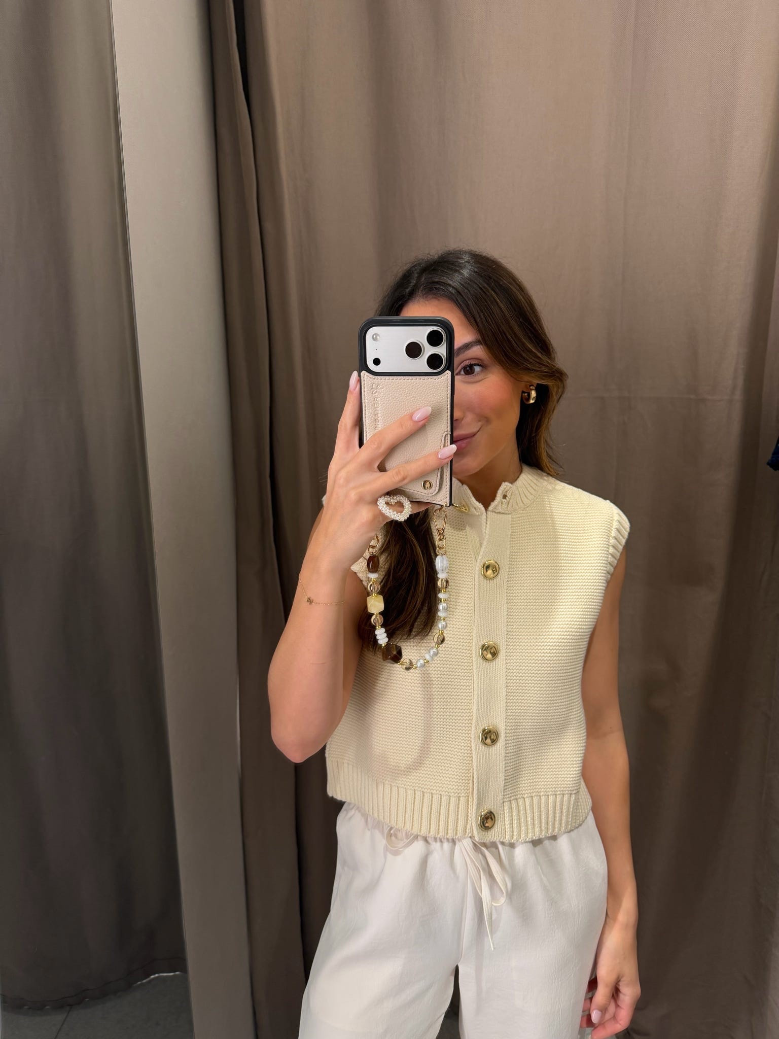 Loveee this knotted top and the big gold buttons are such a perfect touch! Wearing size S  

#LTKootd #LTKPetite #LTKspring