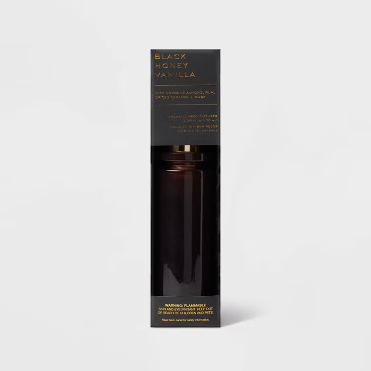 100ml Oil Fiber Reed Diffuser Black Honey Vanilla Plum Purple - Threshold™ | Target
