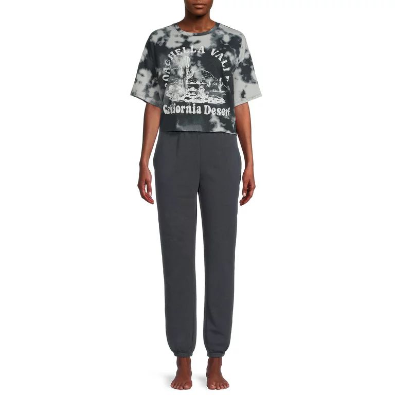 Grayson Social Women's and Women's Plus Size Graphic Sleep T-Shirt and Joggers Set, 2-Piece | Walmart (US)