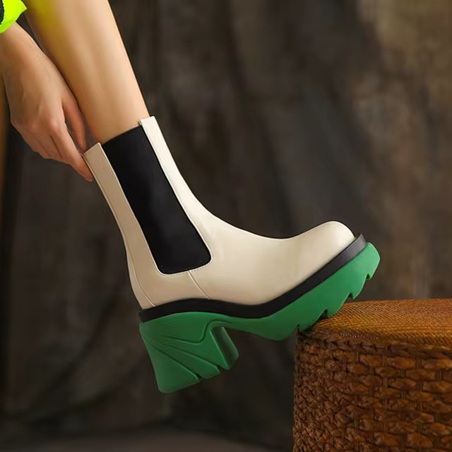 Inverno marca de luxo punk gótico streetwear mulher sapatos verde rosa grosso único plataforma ... | Ali Express BR