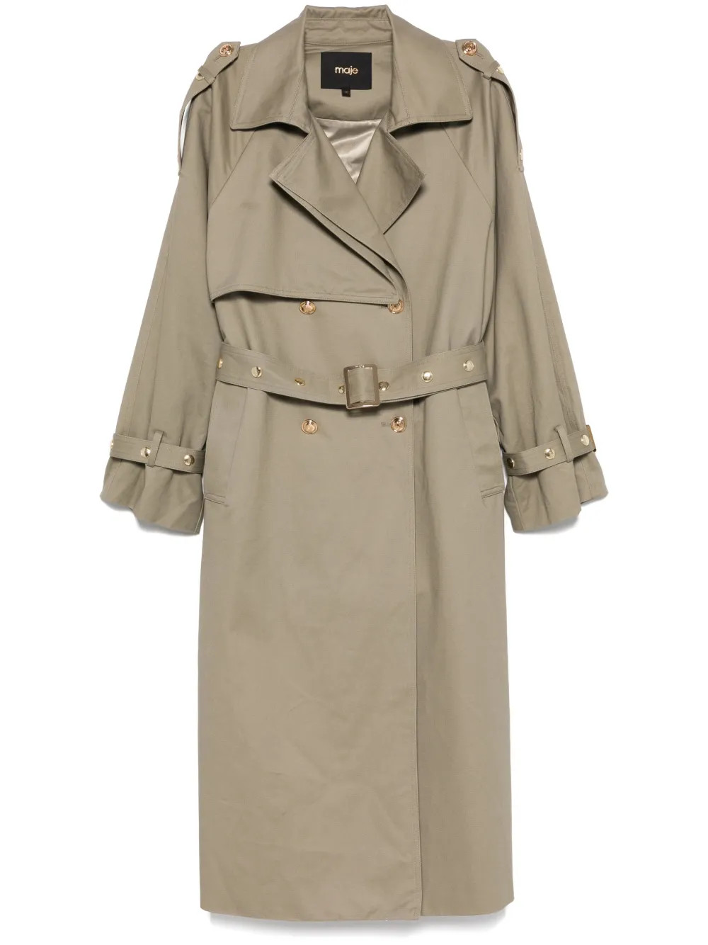 Maje double-breasted Trench Coat | Green | FARFETCH BE | Farfetch Global