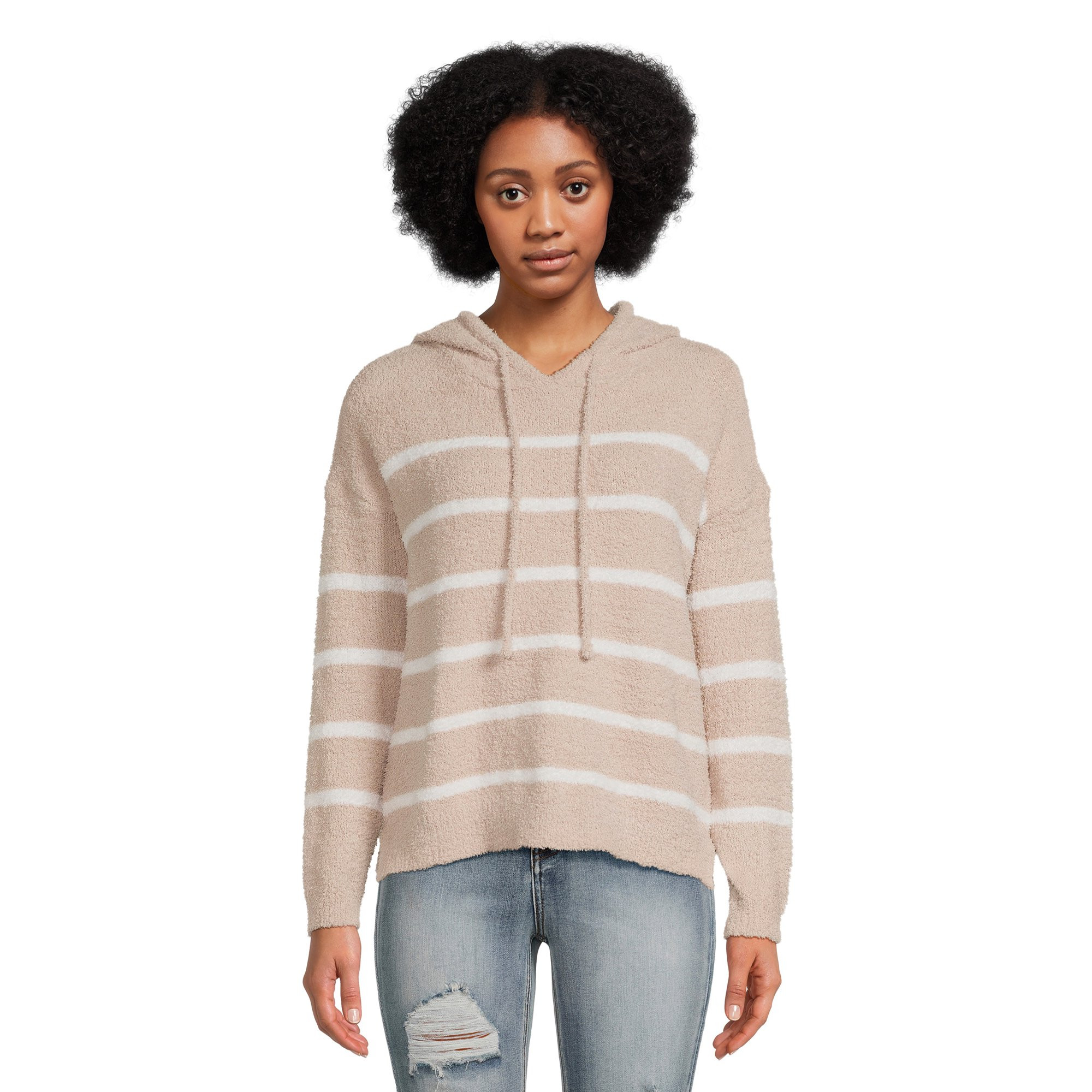 Dreamers by Debut Womens Plush Hooded Long Sleeve Pullover Sweater | Walmart (US)