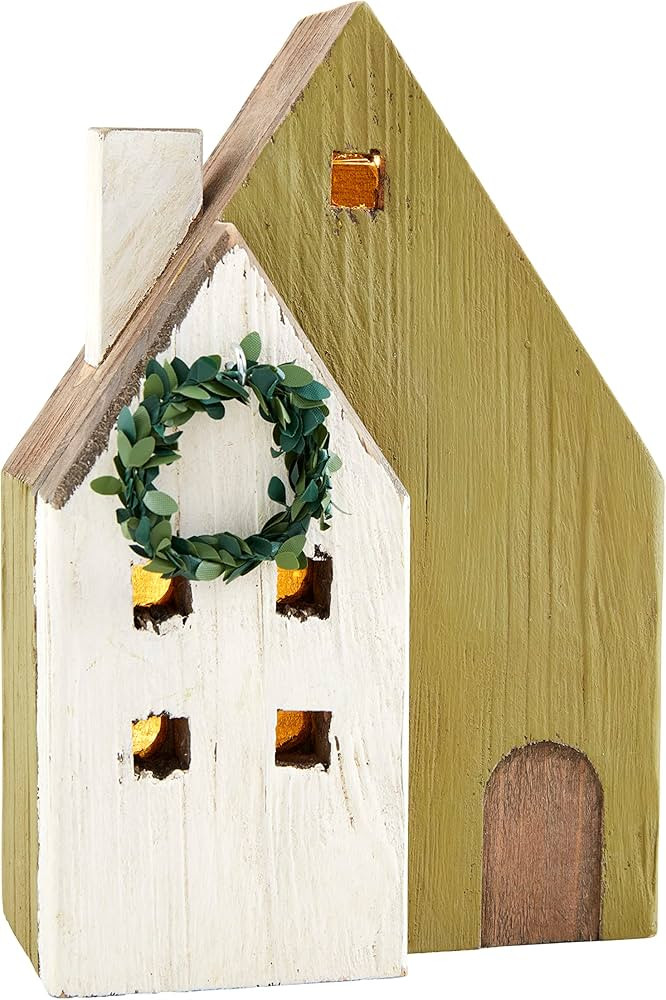 Mud Pie Christmas House, 8" x 5", Green | Amazon (US)