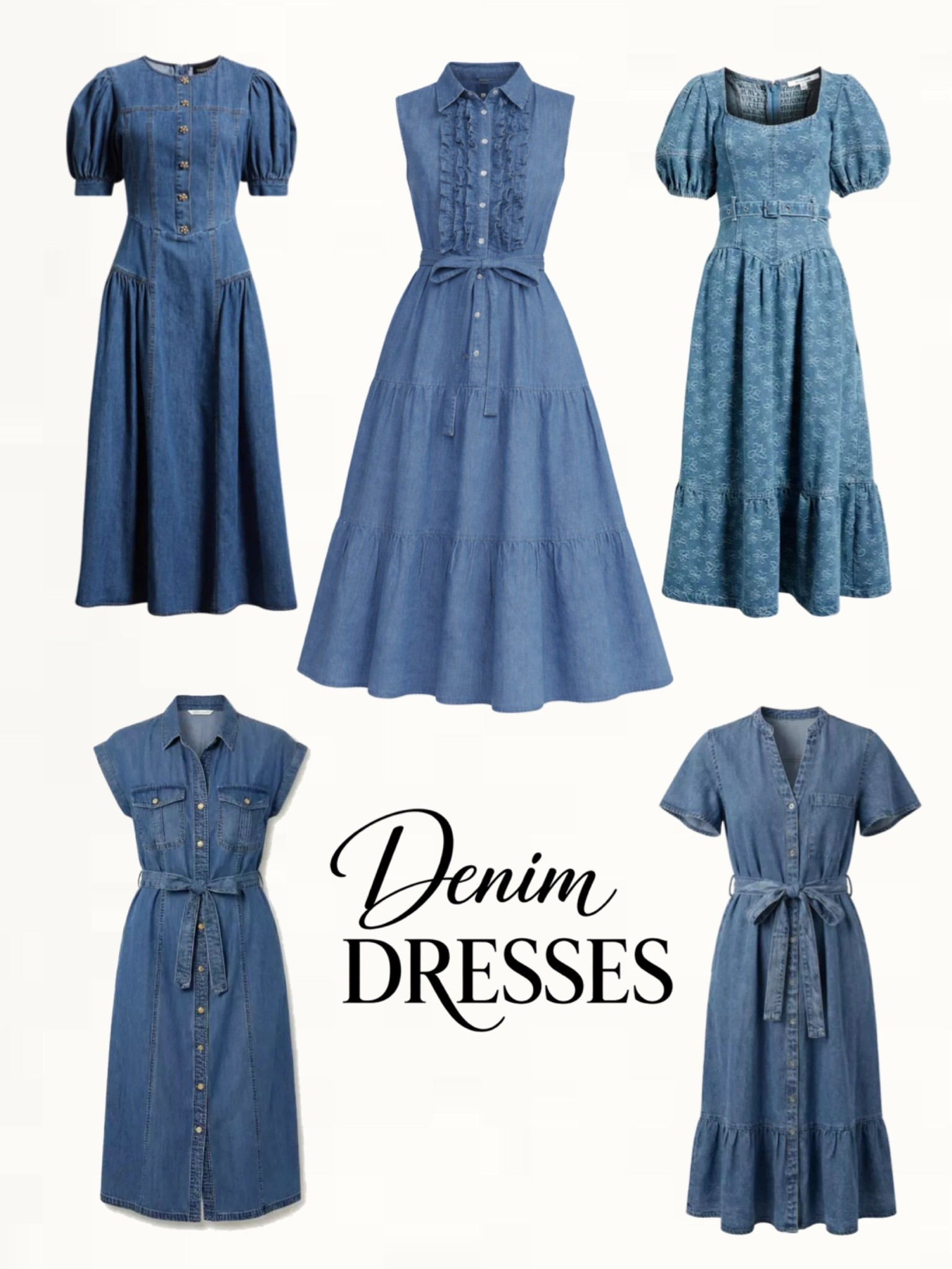A curated selection of denim dresses in different washes and silhouettes—from structured and feminine to relaxed shirt styles. Easy, versatile pieces you can style effortlessly all spring long.
#denimdress #springoutfits #effortlessstyle

#LTKOver40 #LTKootd #LTKSeasonal