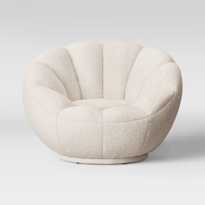 Low-Profile Swivel Tulip Chair White Sherpa - Room Essentials™ | Target