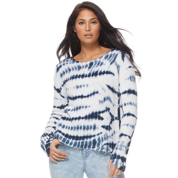 Sofia Jeans by Sofia Vergara Women's Long Sleeve Tie Dye Sweater | Walmart (US)