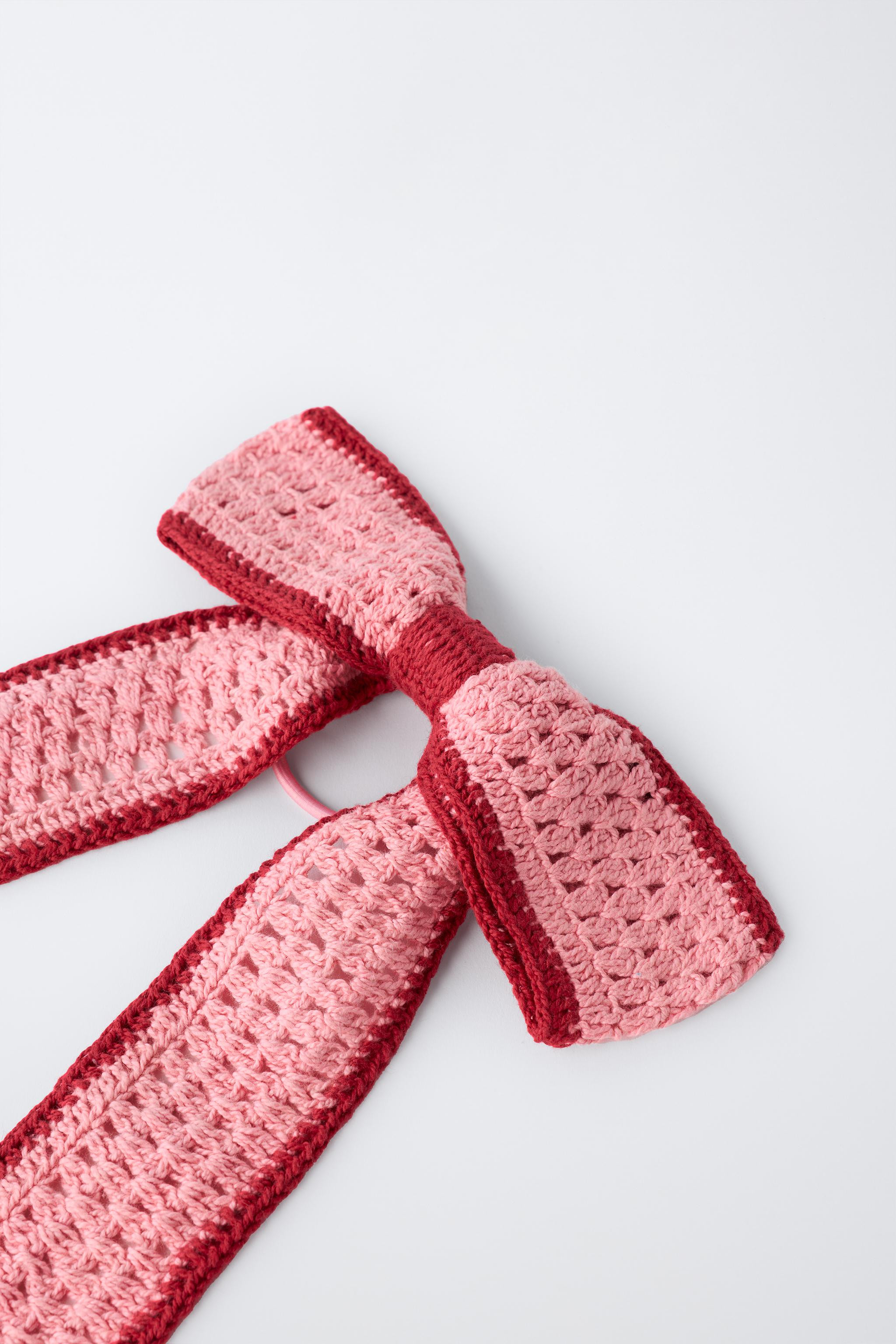 CROCHET BOW SCRUNCHIE WITH SLIDE | Zara UK