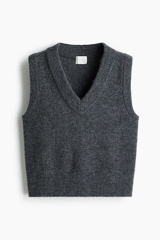 H & M - Short sweater vest - Grey | H&M (UK, MY, IN, SG, PH, TW, HK)