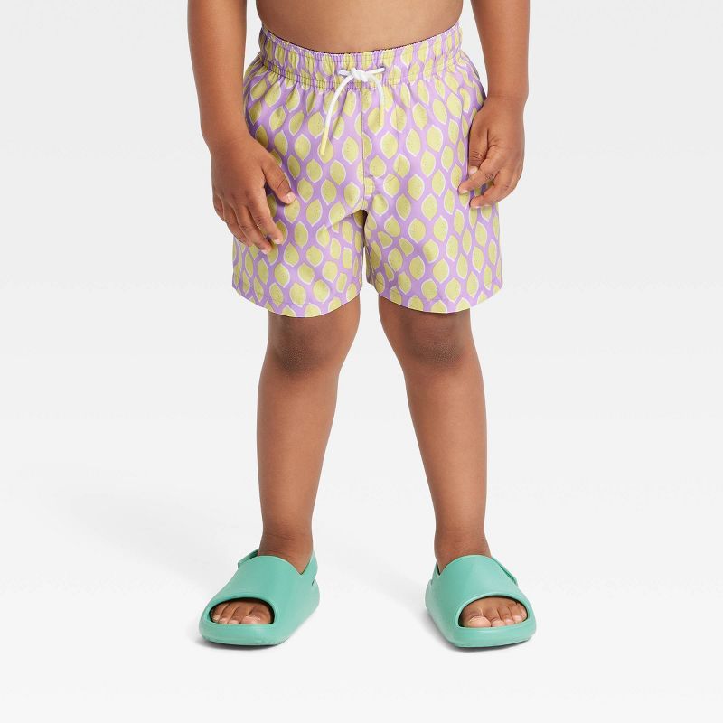 Toddler Boys' Lemon Print Swim Shorts - Cat & Jack™ Yellow | Target